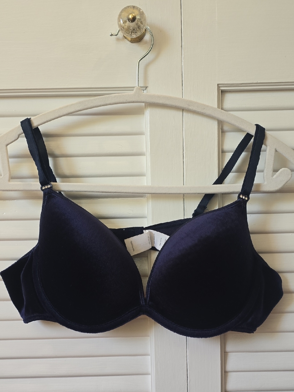 Secret Treasures Classic Velour Bra - Navy
